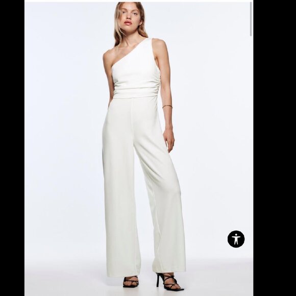 Zara LONG ASYMMETRIC JUMPSUIT (SIZE SMALL) - Picture 1 of 11